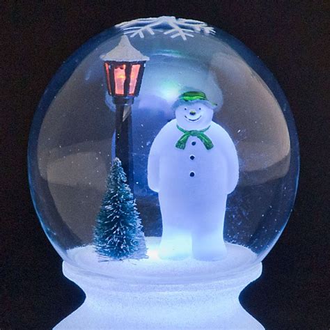 battery operated snowman snow globe